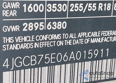 2006 Mercedes-Benz R 500 4Matic z USA, uszkodzony, nr VIN 4JGCB75E06A015911